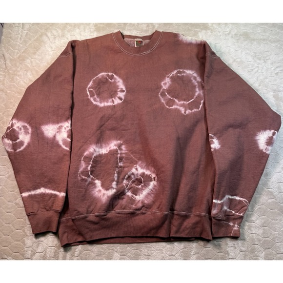 VTG 90s Heavyweight Fruit of the Loom Super Cotton Tie Dye Blank Sweatshirt XXL